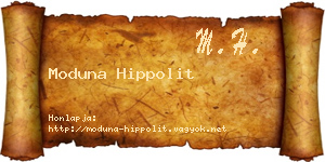Moduna Hippolit névjegykártya